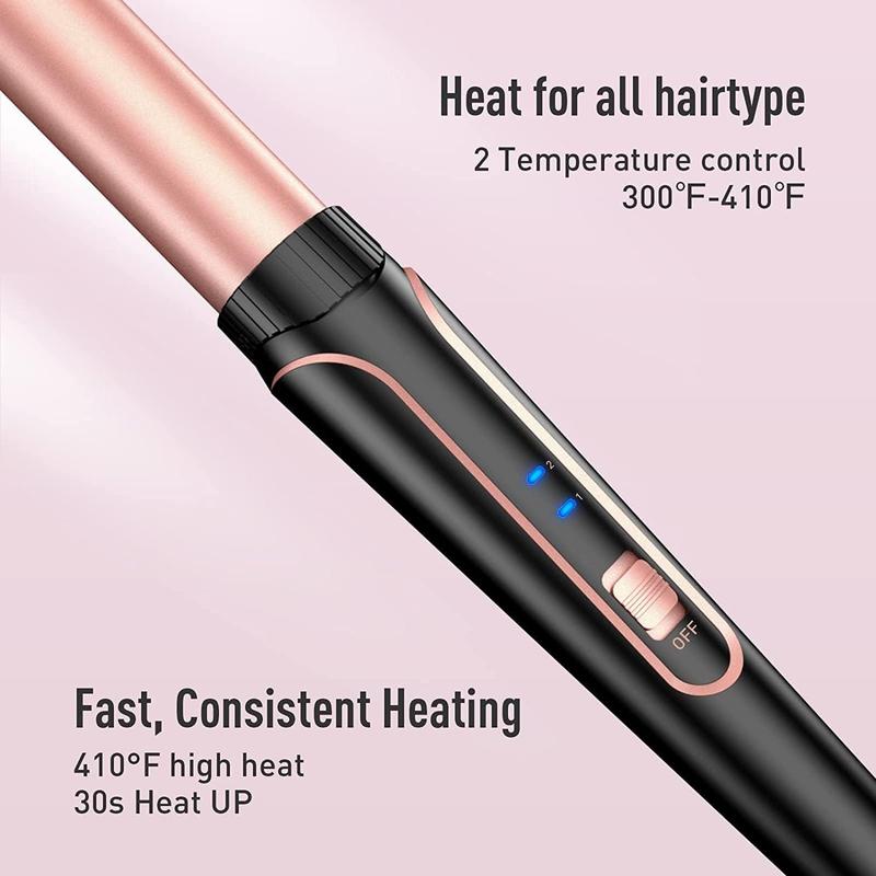 5 in 1 Interchange Curling Iron Wand Set for Christmas Gift, 1 Set Hair Curler with Glove Clips for Wavy Bang Ringlet Spiral, Professional Hair Styling Tool for Women