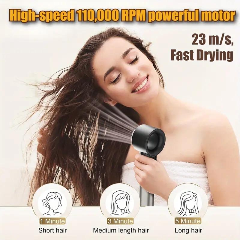 Professional 6 in 1 Hair Dryer   Hair Styler   Curler  Straightener Brush, Multifunctional Hot Air Comb - 110, 000 RPM High-Speed, Fast Drying