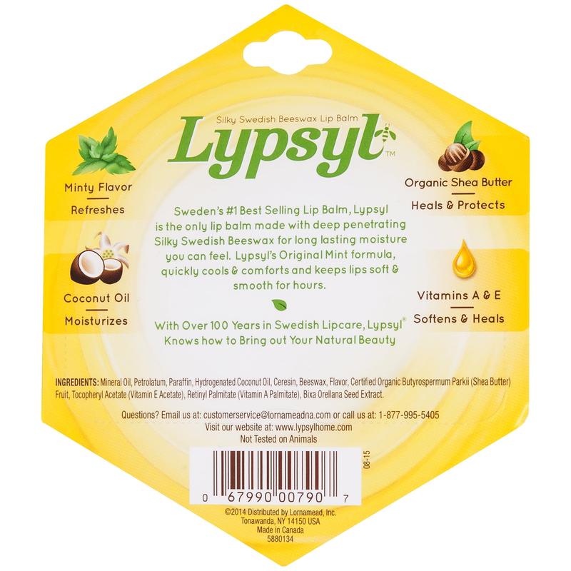 Lypsyl Intense Protection Lypmoisturizer, Original Softening, Moisturizing Lip Balm, Original Mint, 0.1 Ounce (Pack Of 3)