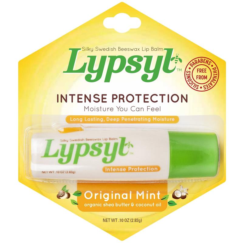 Lypsyl Intense Protection Lypmoisturizer, Original Softening, Moisturizing Lip Balm, Original Mint, 0.1 Ounce (Pack Of 3)