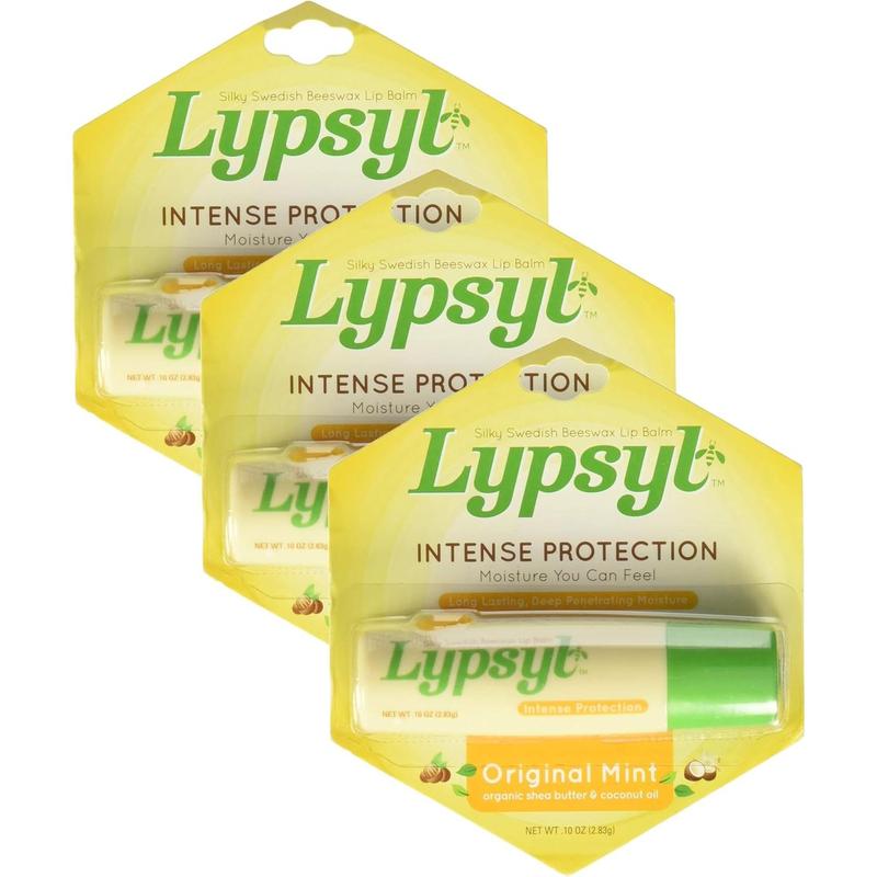 Lypsyl Intense Protection Lypmoisturizer, Original Softening, Moisturizing Lip Balm, Original Mint, 0.1 Ounce (Pack Of 3)