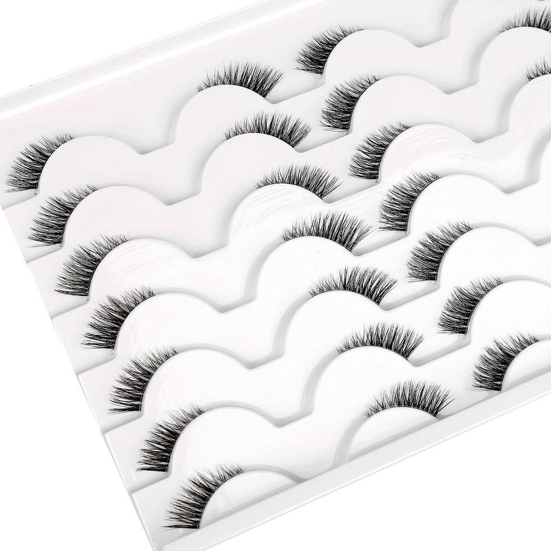 Half Fluffy False Eyelashes Eyelash Extensions, 14 Pairs Natural Volumized Faux False Lashes Lash Extensions with Zona Pellucida, Music Festival Makeup Essentials, Eye Makeup Products, Eyelashes Extensions Kit