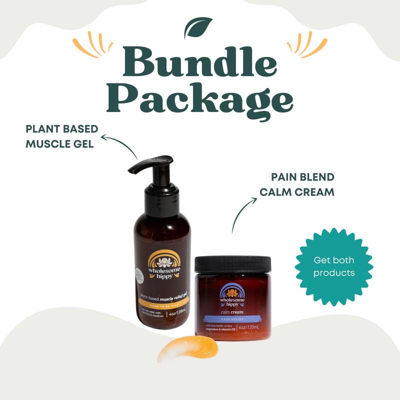 Calm Cream Pain Blend and Muscle Relief Gel Bundle