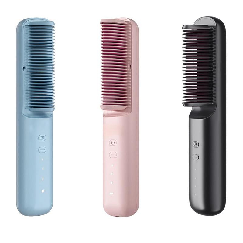 Wireless USB Rechargeable Hair Straightener Comb, Negative Hair Straightening Brush, Professional Diffuser Hair Styling Tool for Home & Salon Use, National Day Offers