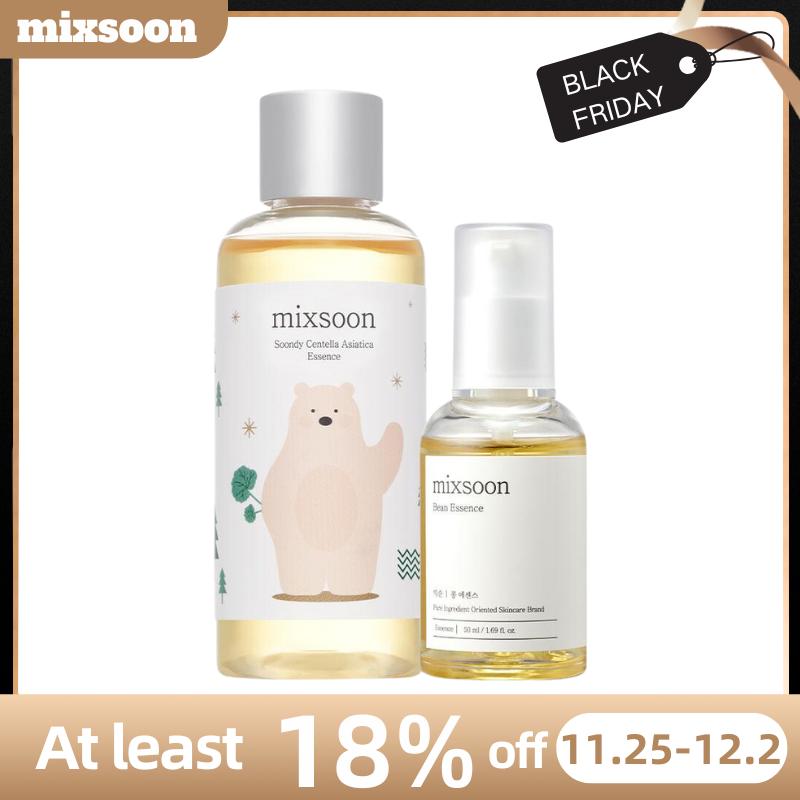 [mixsoon Official Shop] Calm & Glowing Skin Duo Set | Bean Essence 50ml + Soondy Centella Asiatica Essence 100ml | Cruelty-Free, Vegan, Hypoallergenic