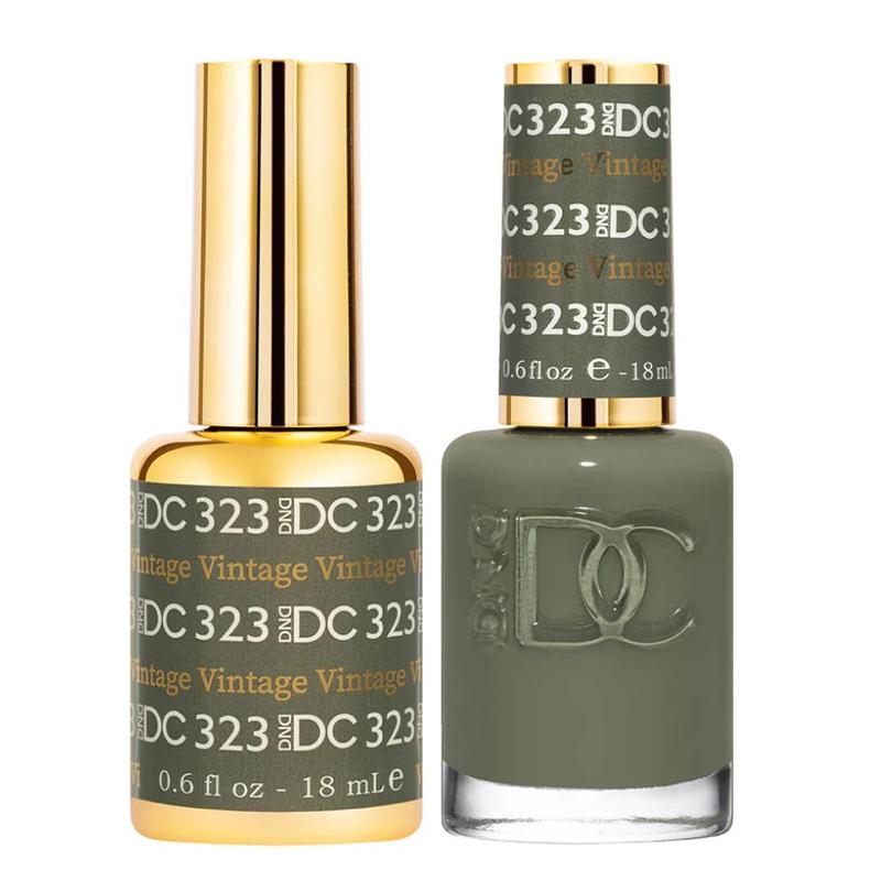 DND DC 323 Vintage Gel and Lacquer Duo nail care nail art fall color green army