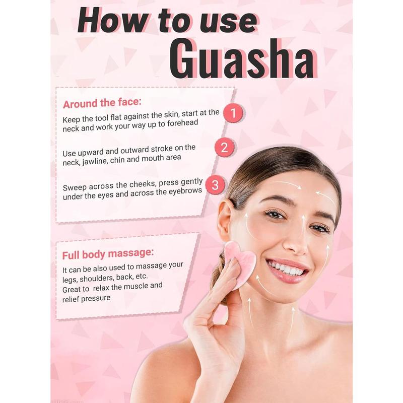 Gua Sha Face Roller Tools: Jade Roller Facial Tools for Skin Care - Facial Massager for Face, Eyes, Neck, Relieve Fine Lines Wrinkles