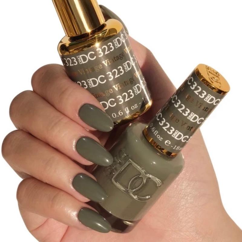 DND DC 323 Vintage Gel and Lacquer Duo nail care nail art fall color green army