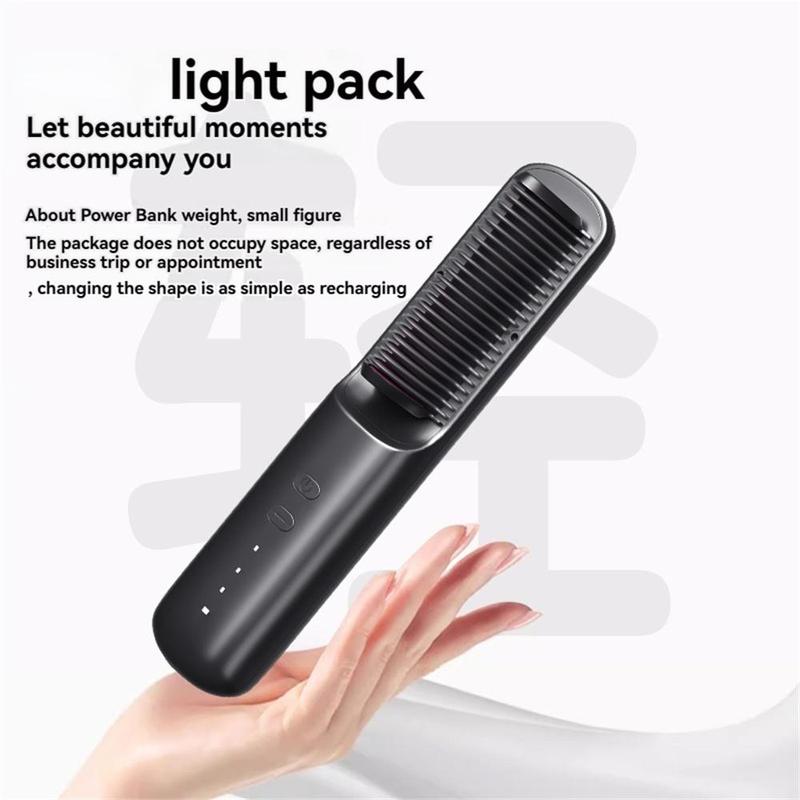 Wireless USB Rechargeable Hair Straightener Comb, Negative Hair Straightening Brush, Professional Diffuser Hair Styling Tool for Home & Salon Use, National Day Offers