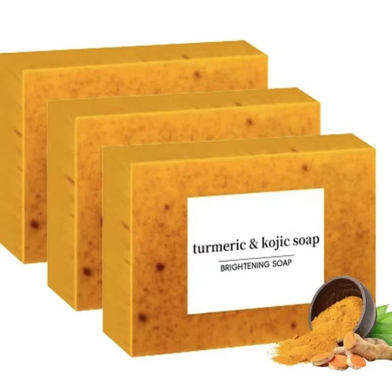 3PCS Lemon Turmeric KojicAcid Soap, Turmeric & Kojic Acid  Soap, Kojic Acid Soap, Soap Body CareBody Wash Lemon Flawless Organic