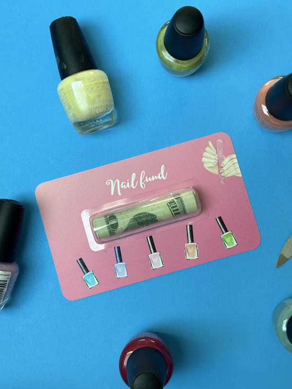 Spa-Themed Nail Gift | Birthday Money Card for Teens | Cash Holder Dome Gift for Teen Girls | Nail Art & Nail Care Set Ideas