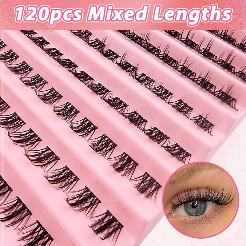 8-16mm DIY Eyelash, Thick & Curly Eyelashes, Natural Look Eyelash Extensions Fake Lash Kit, Individual Eyelash Clusters Eyelashes Extensions Supplies, C Curl, Christmas Gift