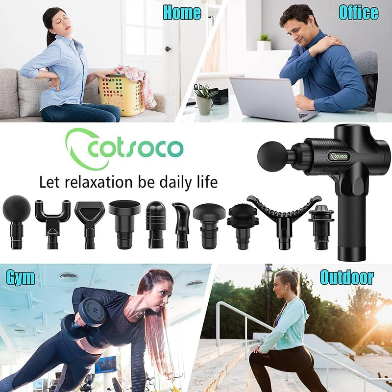 cotsoco Massage Gun Deep Tissue, 30 Speed Percussion Back Massager Gun Muscle Massage Gun for Pain Relief, Super Quiet Electric Sport Massager, Handheld Deep Tissue Massager fascia gun