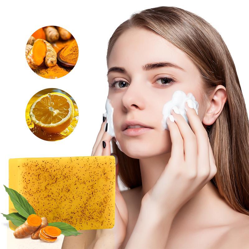 Turmeric & Kojic AcidBrightening Soap, Kojic Acid Soap, SoapBody Care Body Wash Lemon FlawlessOrganic Facial Cleansing Skincare SkinRepair Comfort