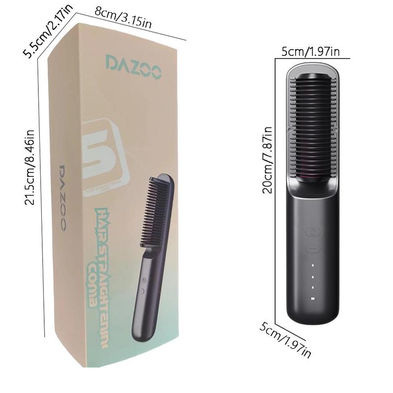 Wireless USB Rechargeable Hair Straightener Comb, Negative Hair Straightening Brush, Professional Diffuser Hair Styling Tool for Home & Salon Use, National Day Offers