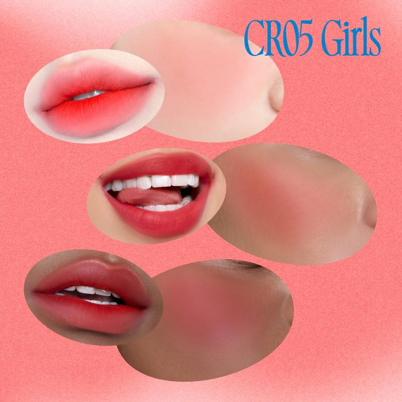 [My Girls] fwee Lip&Cheek Blurry Pudding Pot | Makeup Blush and Blurred Matte Lips | Pudding Texture, Airbrushed Finish | 2 colors (My+Girls) + Lip brush makeup set