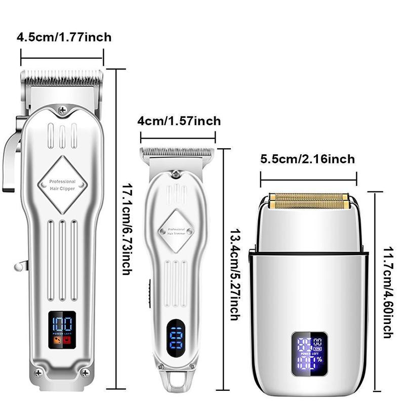 Electric Hair Trimmer Kit, 1 Box Multifunctional Cosmetic Hair Trimmer & Beard Shaver & Hair Clipper Set with Display for Men, Summer Gift