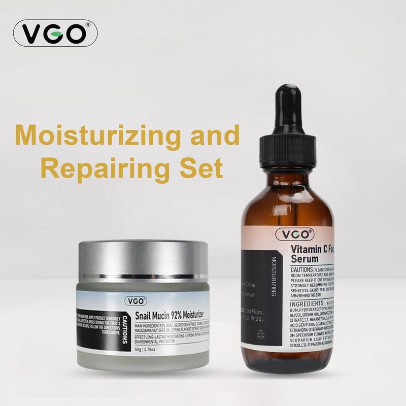 VGO-Vitamin C Serum, Moisturizer, and Facial Cleanser Set Cleansing Moisturizing Suitable for sensitive skin-Live Skincare Radiance-A Moisture Hydrate