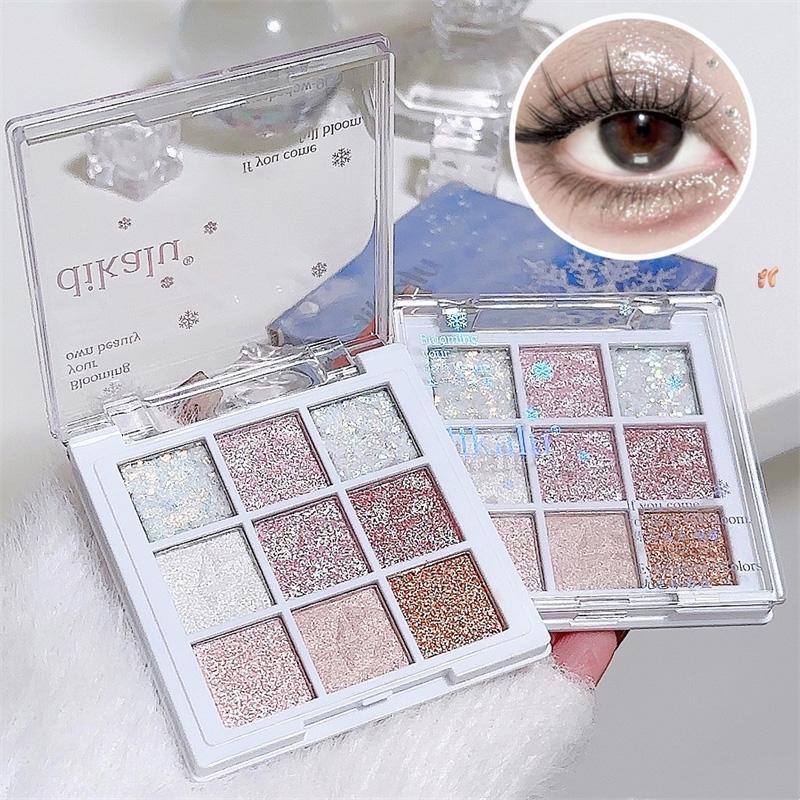 9 Colors Eyeshadow Palette for Music Festival Makeup, Glitter Shimmering Eye Shadow Makeup Palette, Blendable Eyeshadow Powder, Summer Makeup, Fall Gift