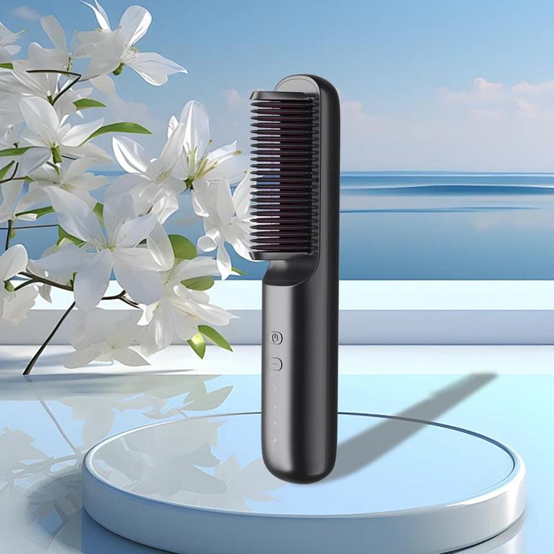 Wireless USB Rechargeable Hair Straightener Comb, Negative Hair Straightening Brush, Professional Diffuser Hair Styling Tool for Home & Salon Use, National Day Offers