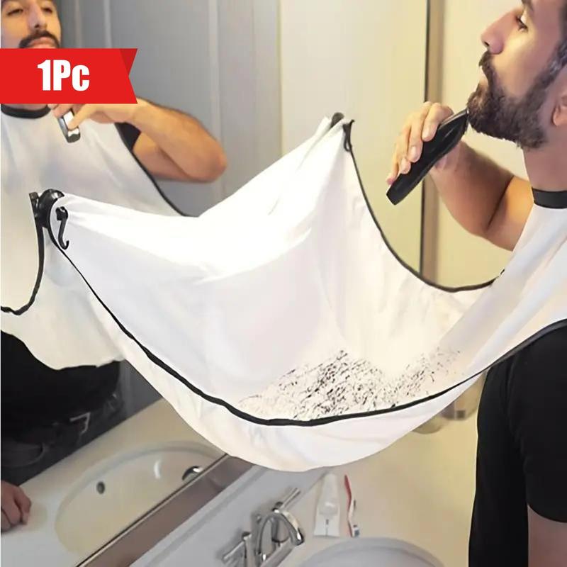 Beard Shaving Apron, 1 Count Beard Shaving Cape with 2 Counts Suction Cups, Beard Trimming Apron for Home Bathroom Hotel Salon Use