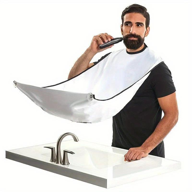 Beard Shaving Apron, 1 Count Beard Shaving Cape with 2 Counts Suction Cups, Beard Trimming Apron for Home Bathroom Hotel Salon Use