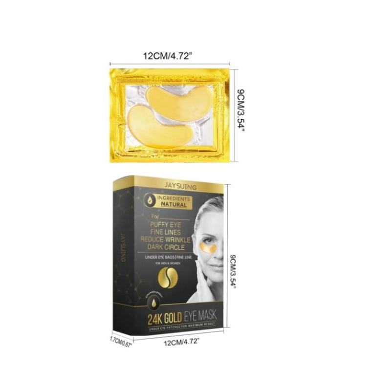 24k Gold Eye Mask, 1 Box Moisturizing Firming Eye Mask, Hydrating Eye Care Mask, Eye Care Product for Women & Men, Skin Care Product for Daily Use