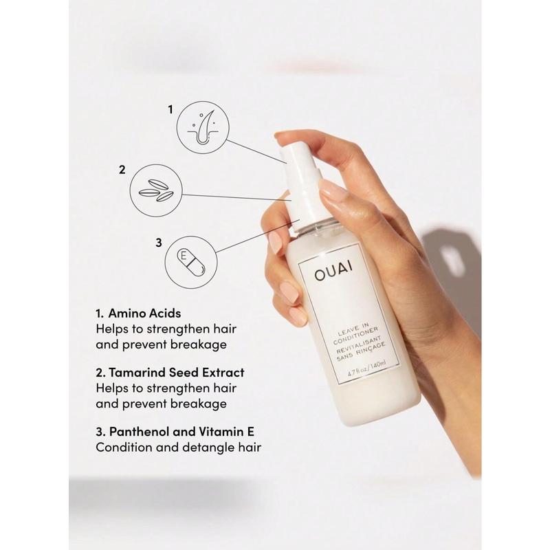 New OUAI OUAI Leave In Conditioner & Heat Protectant Spray - Prime Hair For Style, Smooth Flyaways, Add Shine And Use As Detangling Spray - No Parabens, Sulfates Or Phthalates (4.7 Oz)