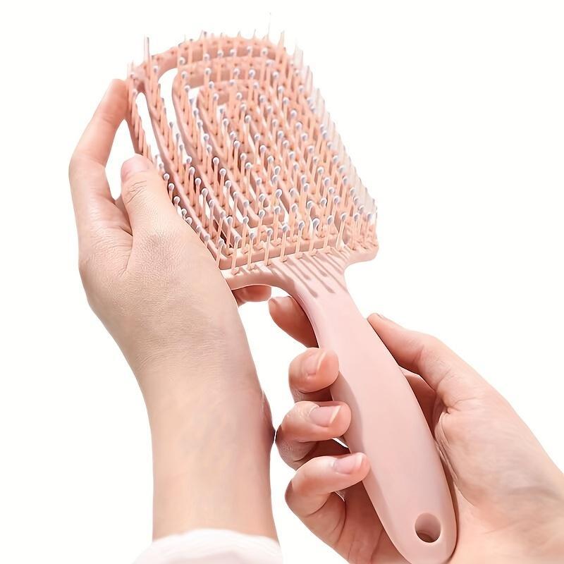 Hollow Out Detangling Hair Brush, 2 Counts Wet Dry Use Hair Brush, Ergonomic Handle for Effortless Detangling, Heatless Styling Tools