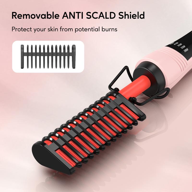 Terviiix Electric Hot Comb for Black Hair, Max Heating up to 450°F, Pressing Combs for Lace Front Wigs, Anti-Scald Straightening Comb with Keratin & Argan Oil Infused Teeth, Temperatures Adjustable, 60 Min Auto Shut Off, US  Plug