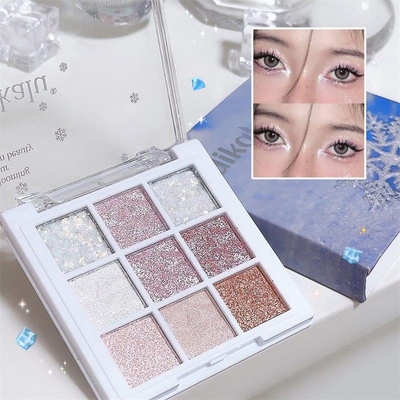 9 Colors Eyeshadow Palette for Music Festival Makeup, Glitter Shimmering Eye Shadow Makeup Palette, Blendable Eyeshadow Powder, Summer Makeup, Fall Gift