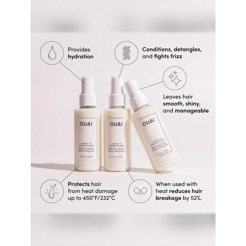 New OUAI OUAI Leave In Conditioner & Heat Protectant Spray - Prime Hair For Style, Smooth Flyaways, Add Shine And Use As Detangling Spray - No Parabens, Sulfates Or Phthalates (4.7 Oz)