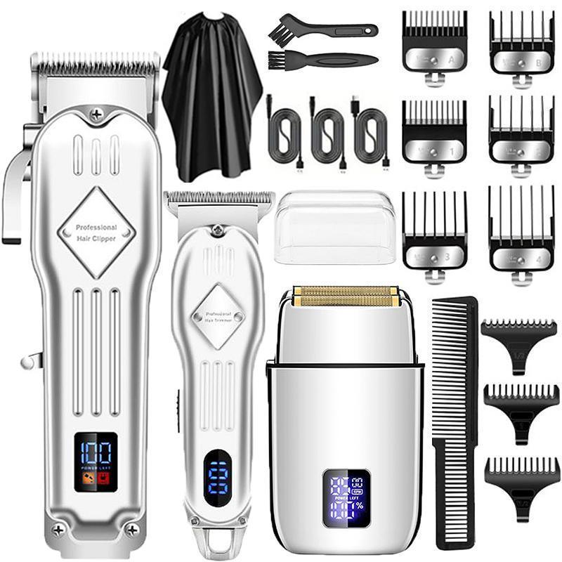 Electric Hair Trimmer Kit, 1 Box Multifunctional Cosmetic Hair Trimmer & Beard Shaver & Hair Clipper Set with Display for Men, Summer Gift