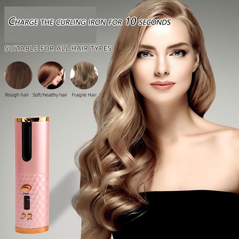 Cordless Automatic Curling Iron, 4000mAh Rechargeable Automatic Hair Curler, Portable Curling Wand, Hair Styling Tool for Home & Travel, Gift for Halloween, Christmas, Fall, Winter Gift, Gift