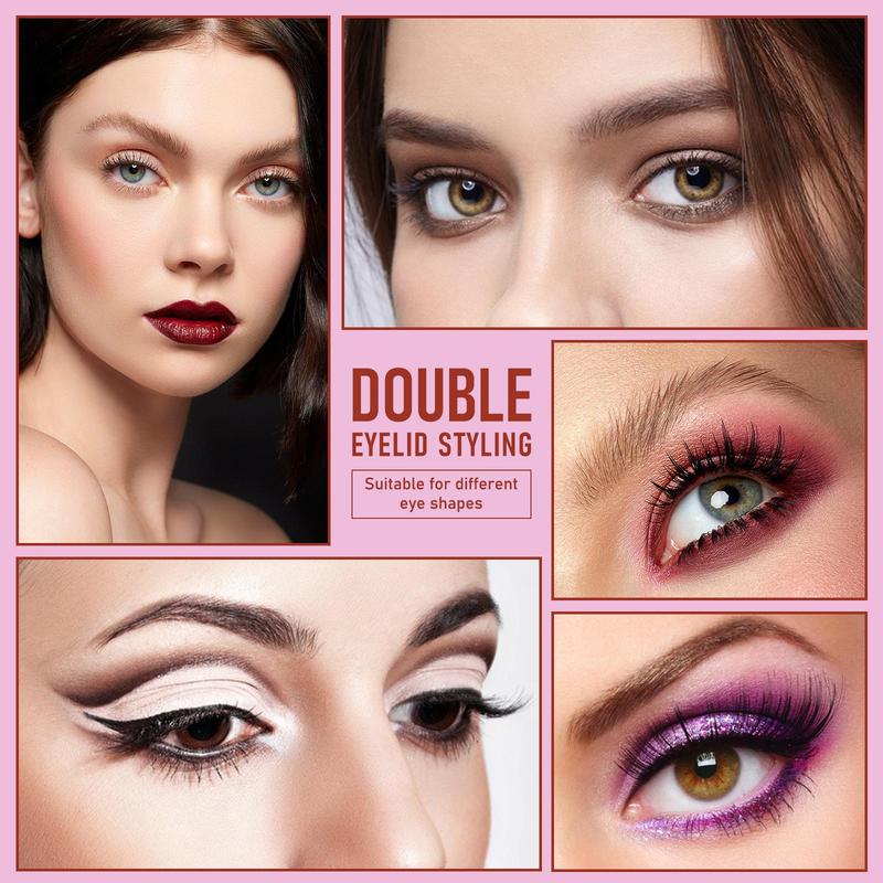 Double Eyelid Styling Kit, 480pcs Double Eyelid Sticker with Double Eyelid Cream & Y-fork, Eye Makeup Tool for Women