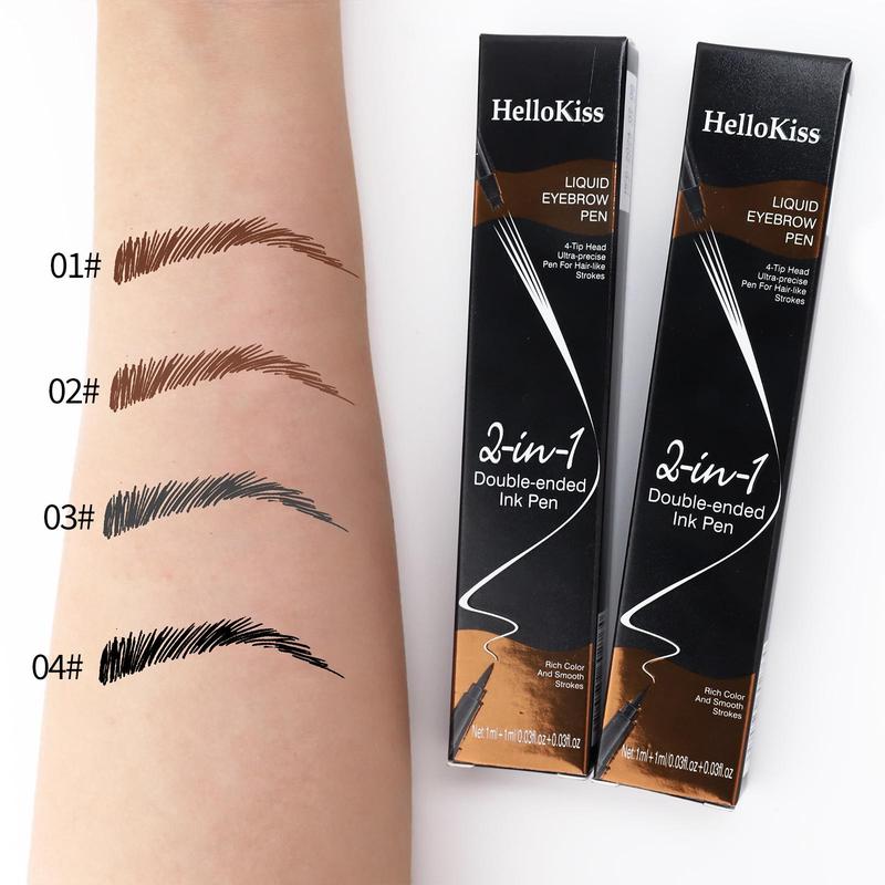 2 in 1 Foul-claw Eyebrow Pencil & Eyeliner, 1 Count Long-lasting Waterproof Brow Liner with Stamp, Precision Dual-ended Makeup Tool for Women