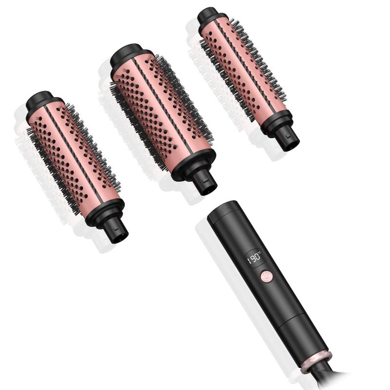 3 in 1 Thermal Brush, LCD Display Heated Round Brush, Hair Straightening Brush, Hair Straightener Comb, Detachable Hair Curling Iron for Beach Waves Hair Styling Tools Set, Curly Hair Brush