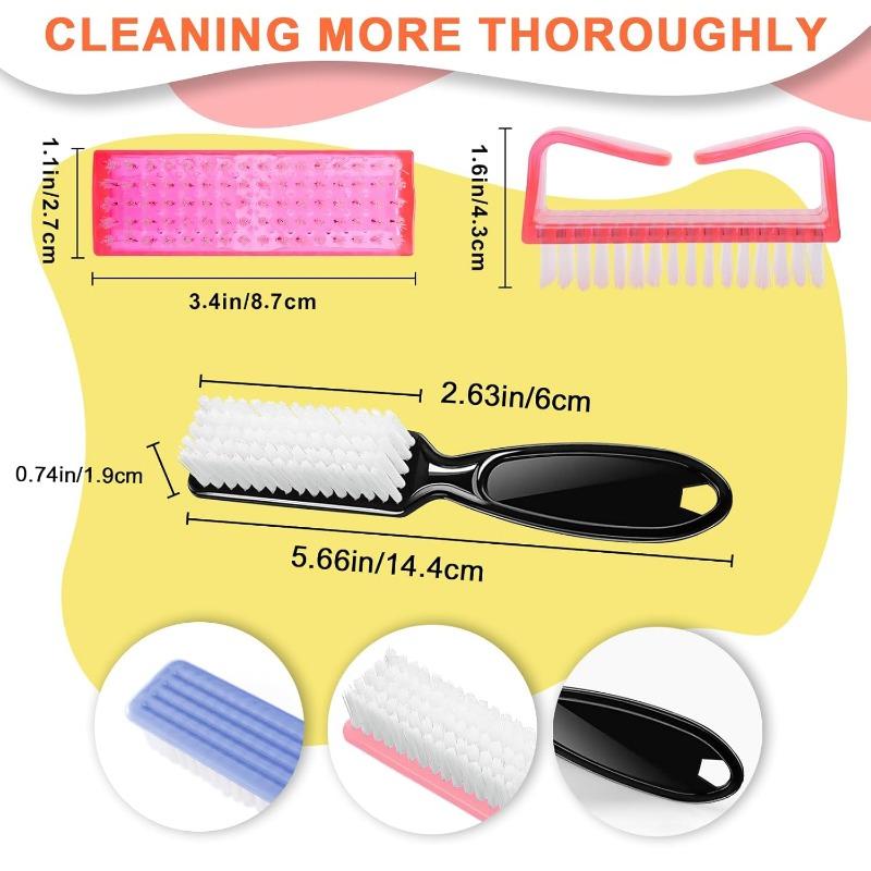 Nail Brush for Cleaning Fingernails, Handle Grip Nail Scrubber Brush, Cleaner Brushes Manicure Tools Scrub Brushes Kit, Toenail Brush To Clean Under Nails Pedicure Foot Small Brush Women Men (6 Pack)