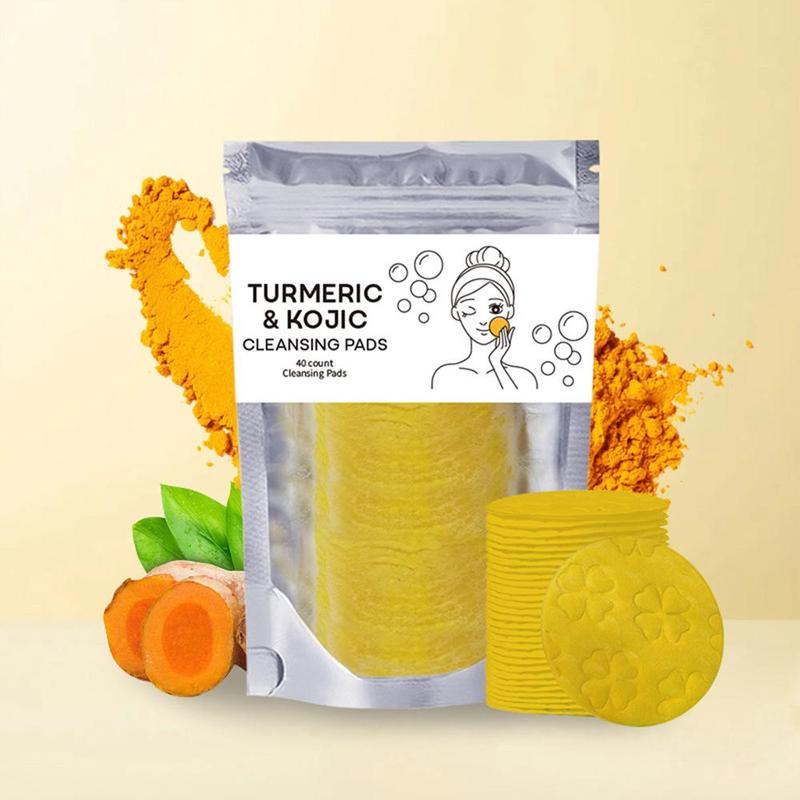 Turmeric Cleansing Pads, 3 Packs Kojic Facial Cleansing Pads, Easy To Use, Facial Skin Care Product for Women & Men