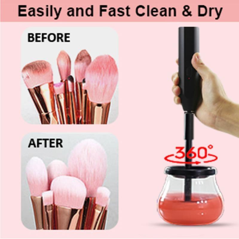 Electric Makeup Brush Cleaner and Dryer, Quick and Easy Clean and Dry within A Minute, 8 Rubber Tube Sets Of The Best Brush Care Makeup Brush Cleaner, Gift Birthday Gifts, Christmas Gifts To Family Female Friends, Stocking Filler