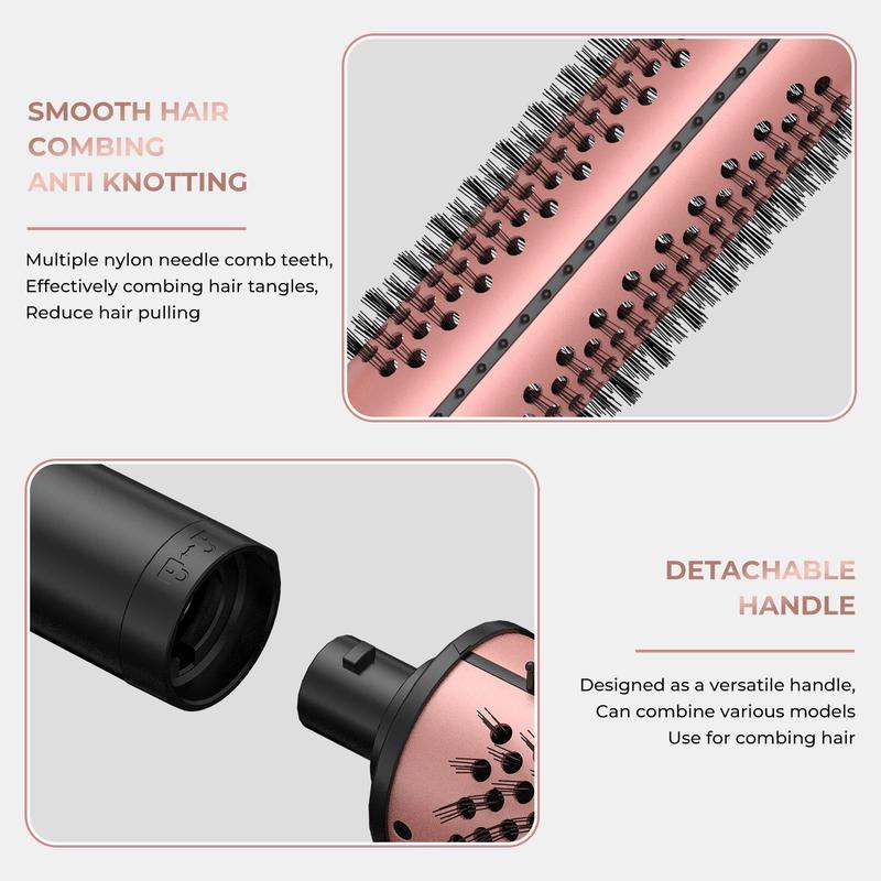 3 in 1 Thermal Brush, LCD Display Heated Round Brush, Hair Straightening Brush, Hair Straightener Comb, Detachable Hair Curling Iron for Beach Waves Hair Styling Tools Set, Curly Hair Brush