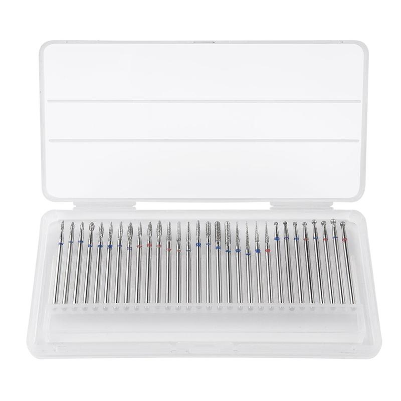 Nail Drill Bit Set with Storage Case, 30pcs Nail Polishing Head, Professional Manicure Tool for Beauty Salon Use