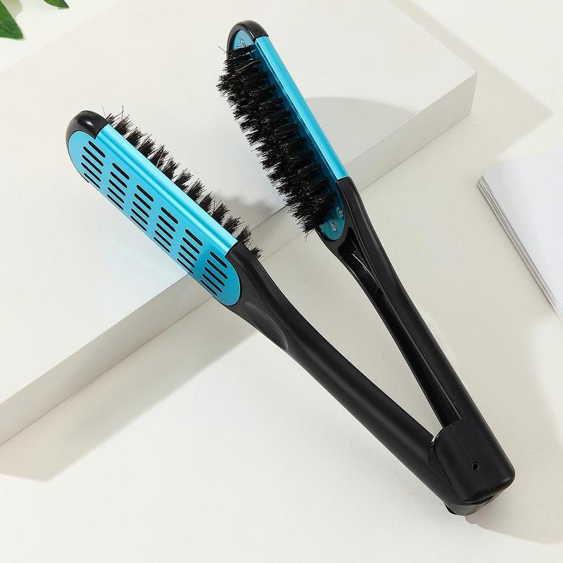 Anti-static Manual Hair Brush, 1 Count Splint Comb, Straight Comb Hair Straighter, Straightening Hair Comb V-shaped Styling Tool, Summer Haircare