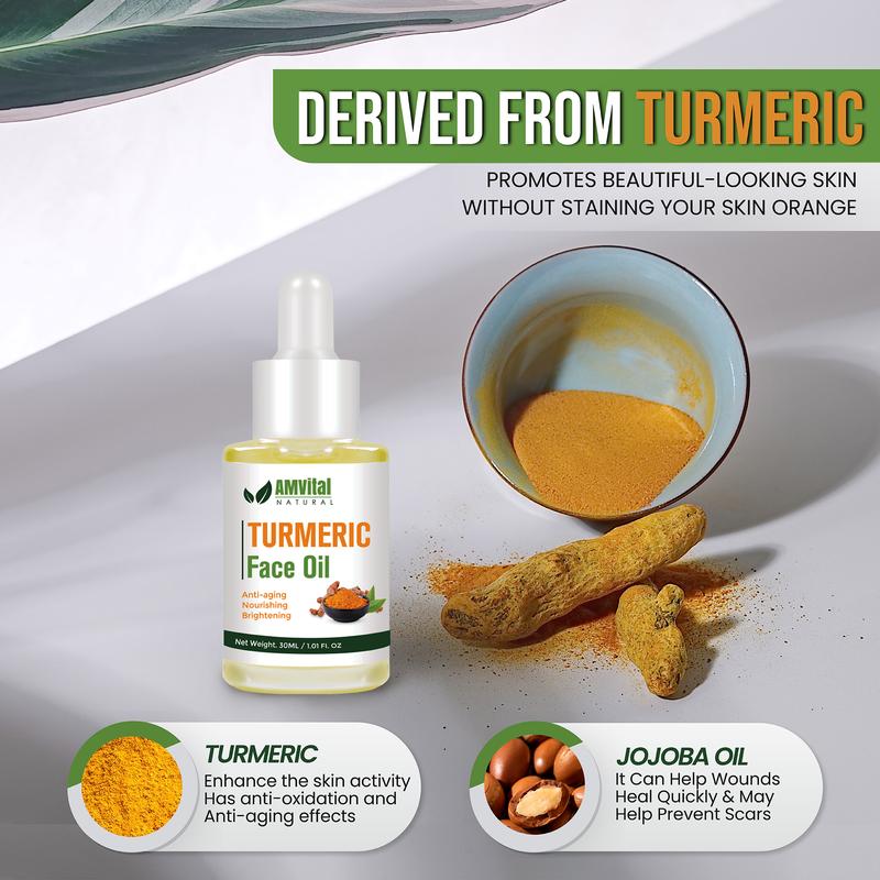 AMVital Turmeric Oil for Face - Pure and Natural Essential Oil for Moisturizing (30ml) Serums Skincare Gentle Comfort