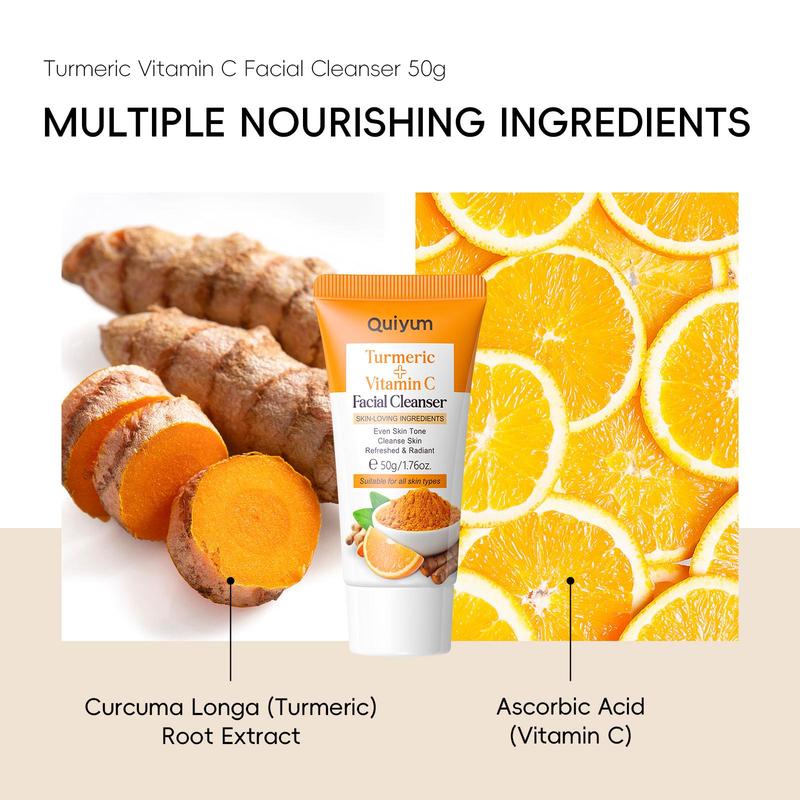 Turmeric Vitamin C Facial Cleansers, 3 Counts set Deep Cleansing Facial Cleanser, Moisturizing Facial Skin Care Product for Women & Men