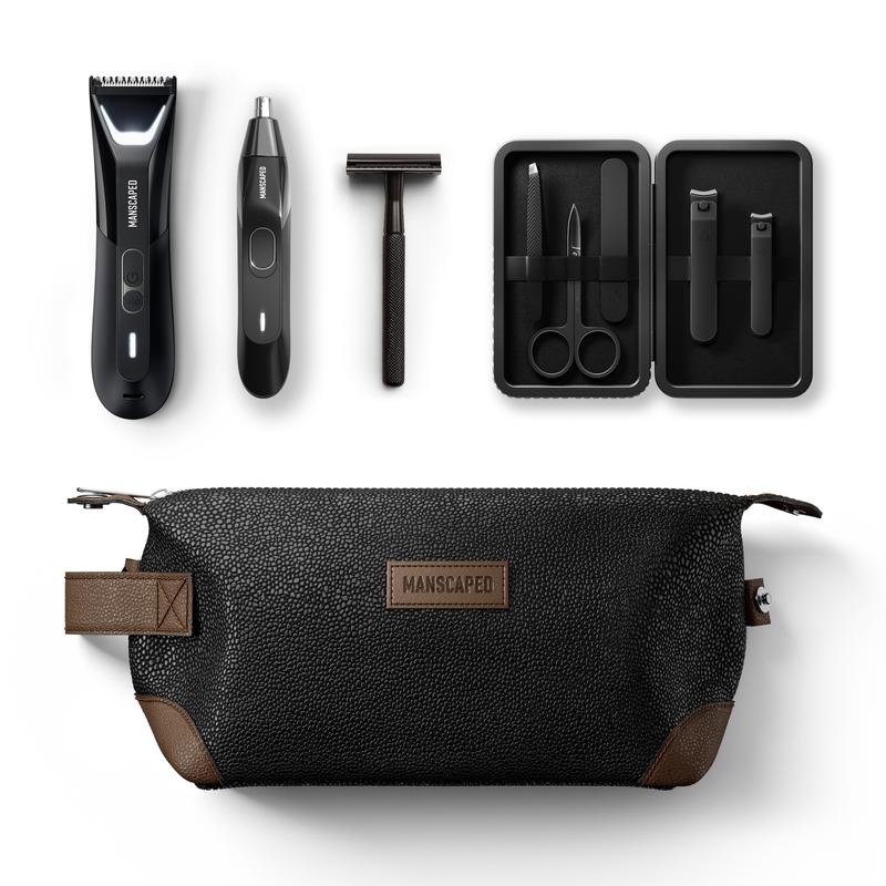 MANSCAPED® The Tool Box 5.0 ULTRA with: The Lawn Mower® 5.0 ULTRA Groin Groomer, Weed Whacker® 2.0 Nose & Ear Hair Trimmer, The Plow 2.0, The Shears 3.0 Five Piece Nail Kit, The Shed Toiletry Bag