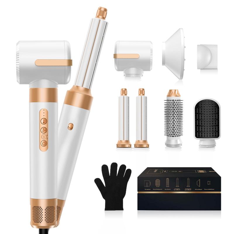 Air Styling 7-in-1 Multi-Functional Salon Comfort Hairdressing Kit, 110,000 RPM Negative Ion Hairdryer Brush for Fast Drying , Automatic Curling Iron , Straightening Brush , Volume Roller Comb, Christmas Winter Gifts & New Year Gifts,