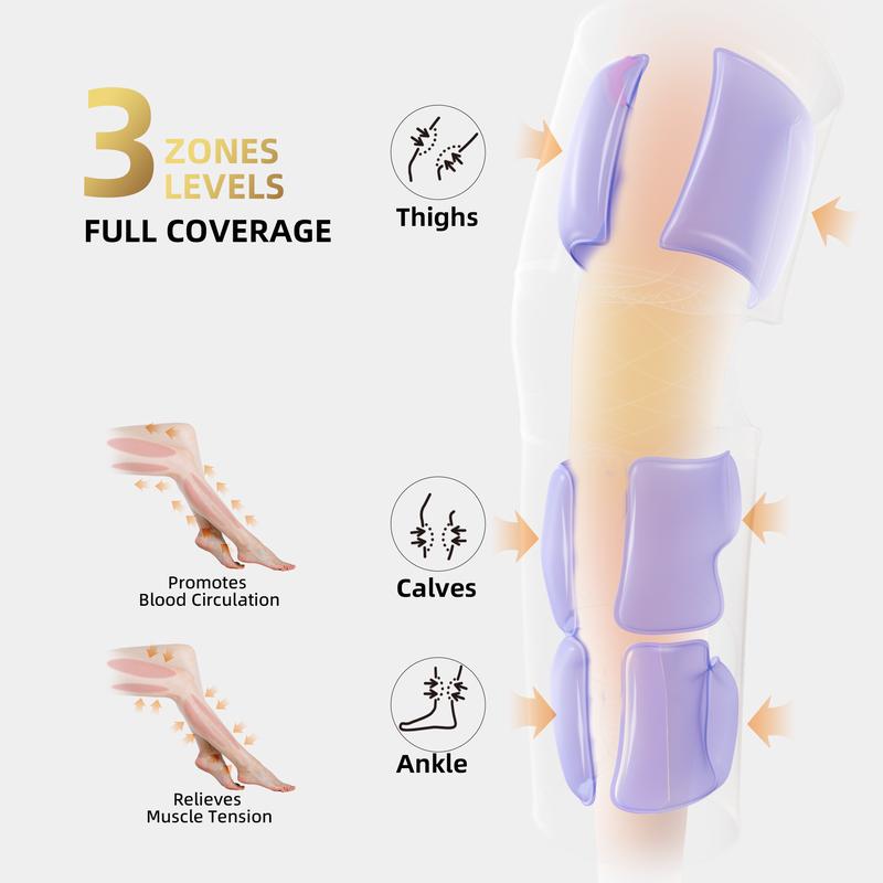 Stylish & Portable Leg Massager with Air Pressure, Heat & Controllable Function Cycle for Sports Relaxation, Comfort Christmas Gift