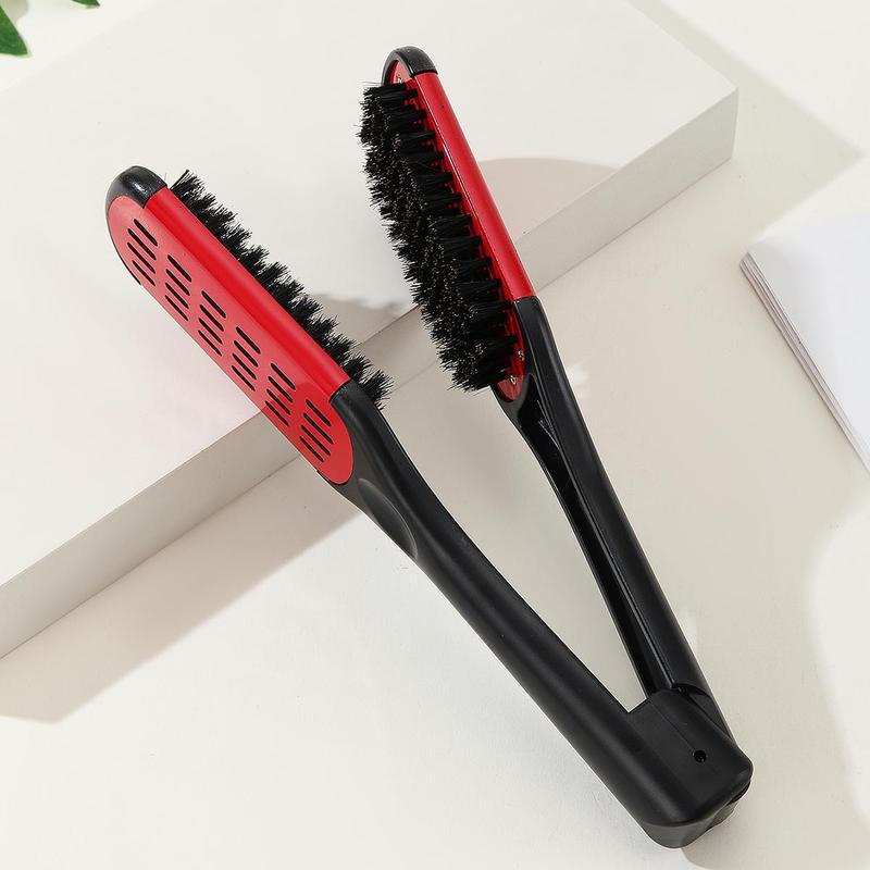 Anti-static Manual Hair Brush, 1 Count Splint Comb, Straight Comb Hair Straighter, Straightening Hair Comb V-shaped Styling Tool, Summer Haircare