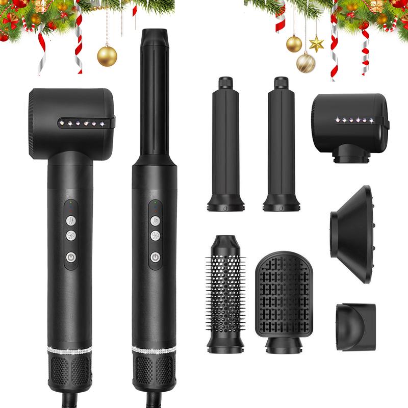 Air Styling 7-in-1 Multi-Functional Salon Comfort Hairdressing Kit, 110,000 RPM Negative Ion Hairdryer Brush for Fast Drying , Automatic Curling Iron , Straightening Brush , Volume Roller Comb, Christmas Winter Gifts & New Year Gifts,